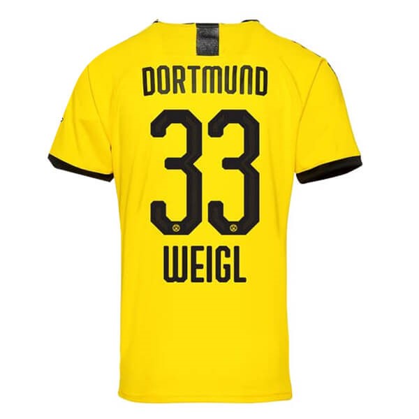 Tailandia Camiseta Borussia Dortmund NO.33 Weigl Primera equipación 2019-2020 Amarillo